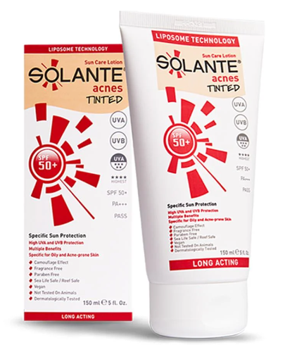 Solante Acnes Tinted Losyon Spf 50+ Faktör 150 ml