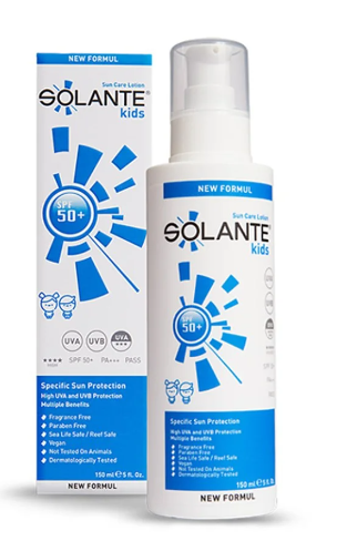 Solante Güneş Losyonu Kids Sun Care Lotion Çocuklar için Spf 50+ Faktör 150 ml